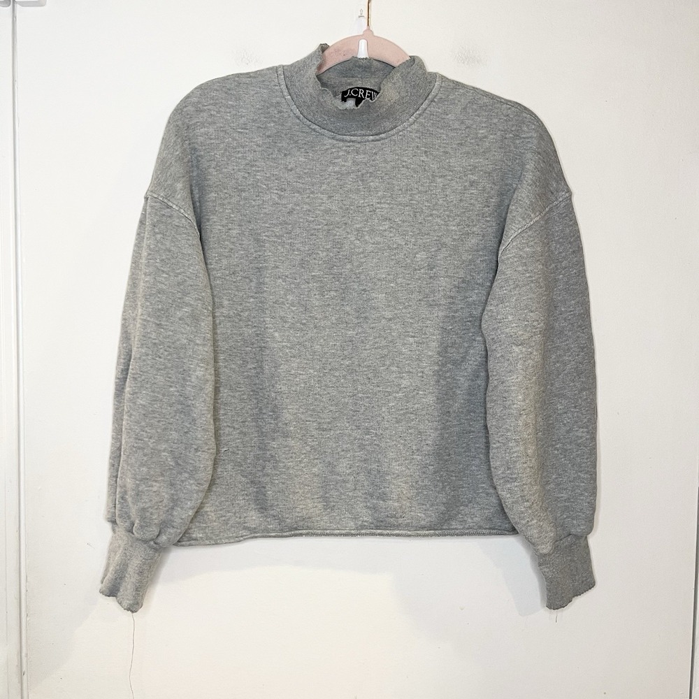 J.CREW Heritage Terry Mockneck Sweatshirt Grey CF421 Women Size S‎